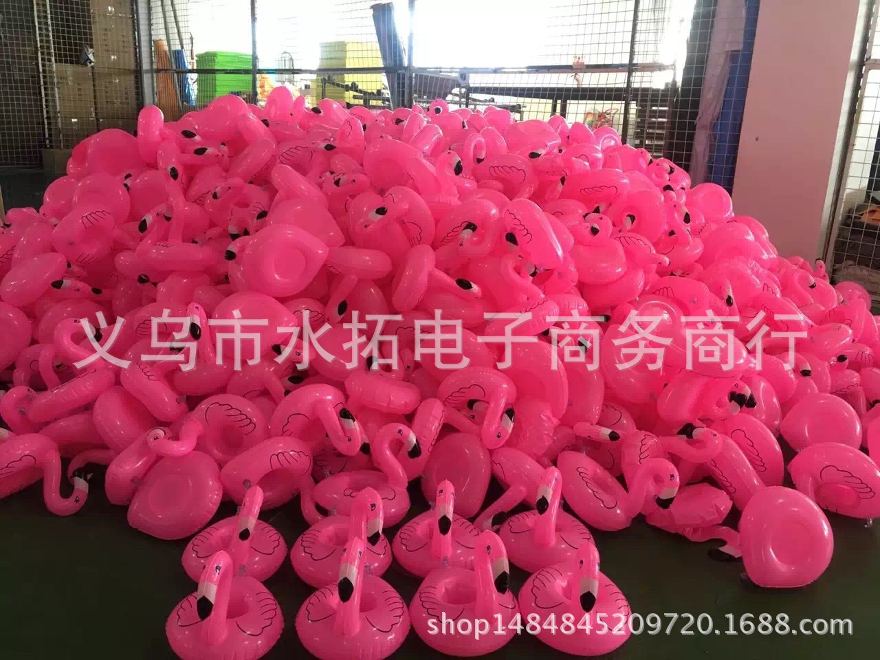 Spot PVC Inflatable Water Sports Goods Flamingo Coaster Inflatable Water Floating Beverage Cup Holder Cup Holder