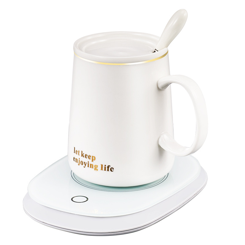 Ceramic Warm Cup 55 Degrees Constant Temperature Coaster Office Hot Milk Heating Coaster Coffee Cup Insulated Coaster