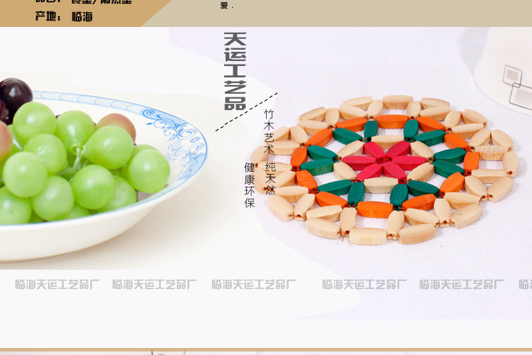Authentic Factory Direct Sales Heat Proof Mat Bamboo Casserole Mat Home Kitchen Bamboo Placemat Boutique Hollow Out Bowl Coaster Cup Coaster