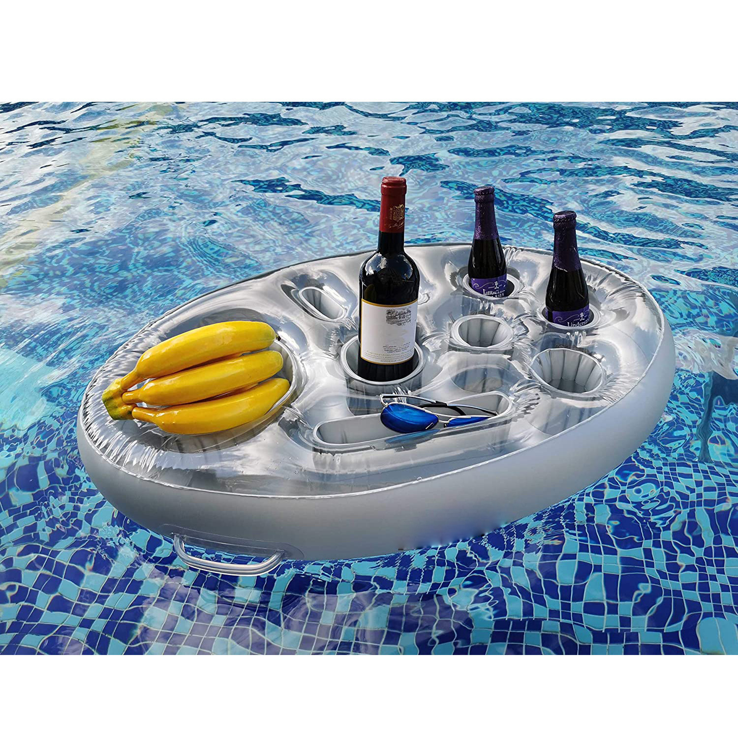 Drink Holder Cup Swimming Pool Inflatable Water Coaster Water Party Inflatable Floating Coaster Pool Dinner Plate