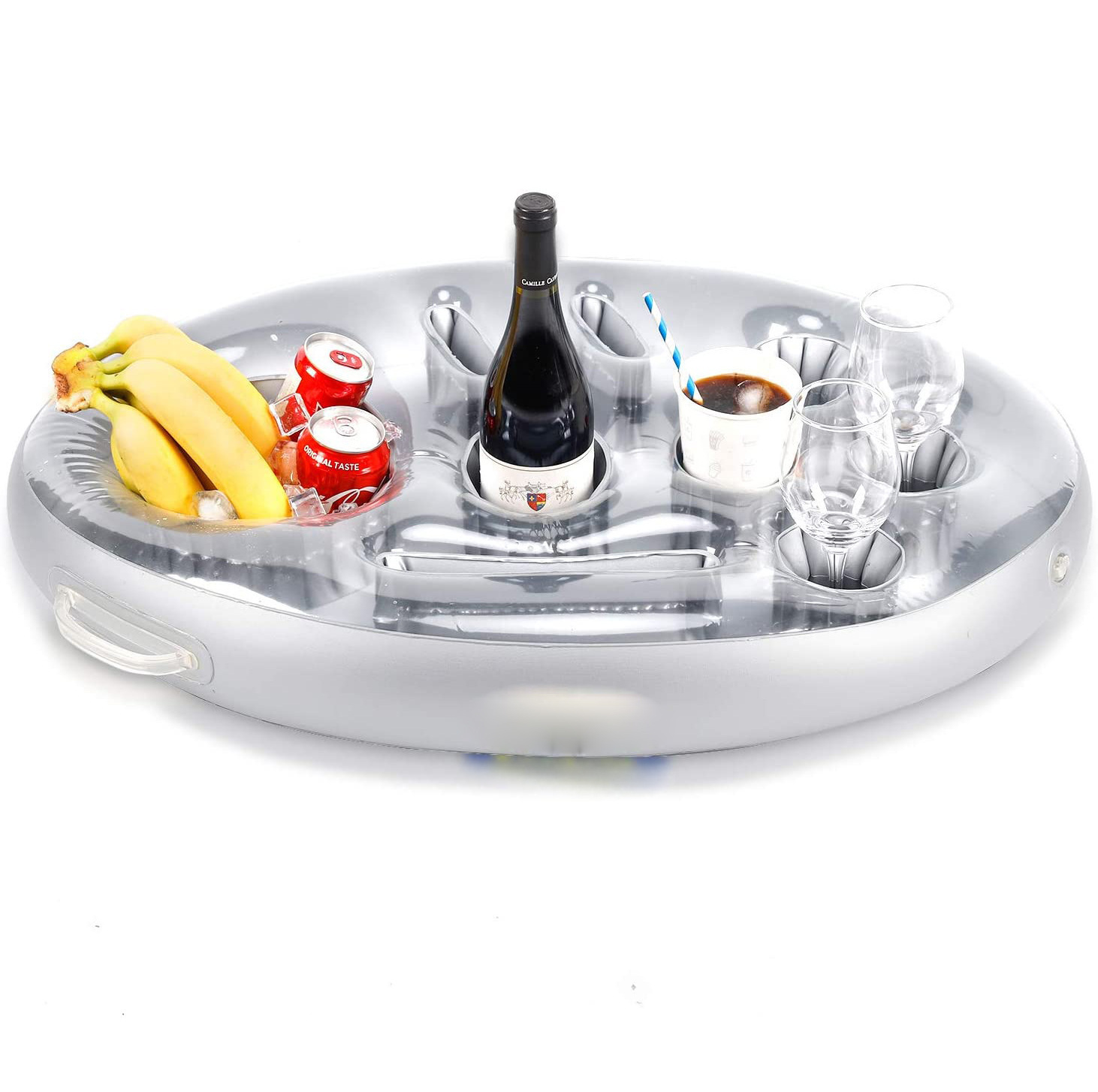 Drink Holder Cup Swimming Pool Inflatable Water Coaster Water Party Inflatable Floating Coaster Pool Dinner Plate