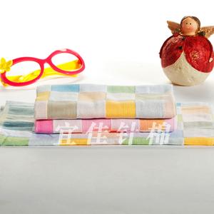 Factory direct gauze Plaid towel boy/not afford to soft absorbent towel/kindergarten sweat-absorbent towel