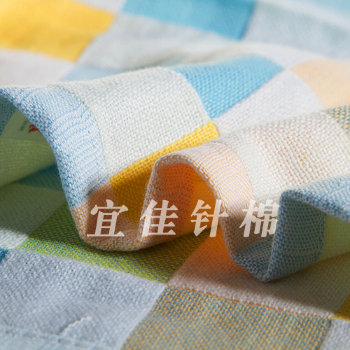 Factory direct gauze Plaid towel boy/not afford to soft absorbent towel/kindergarten sweat-absorbent towel