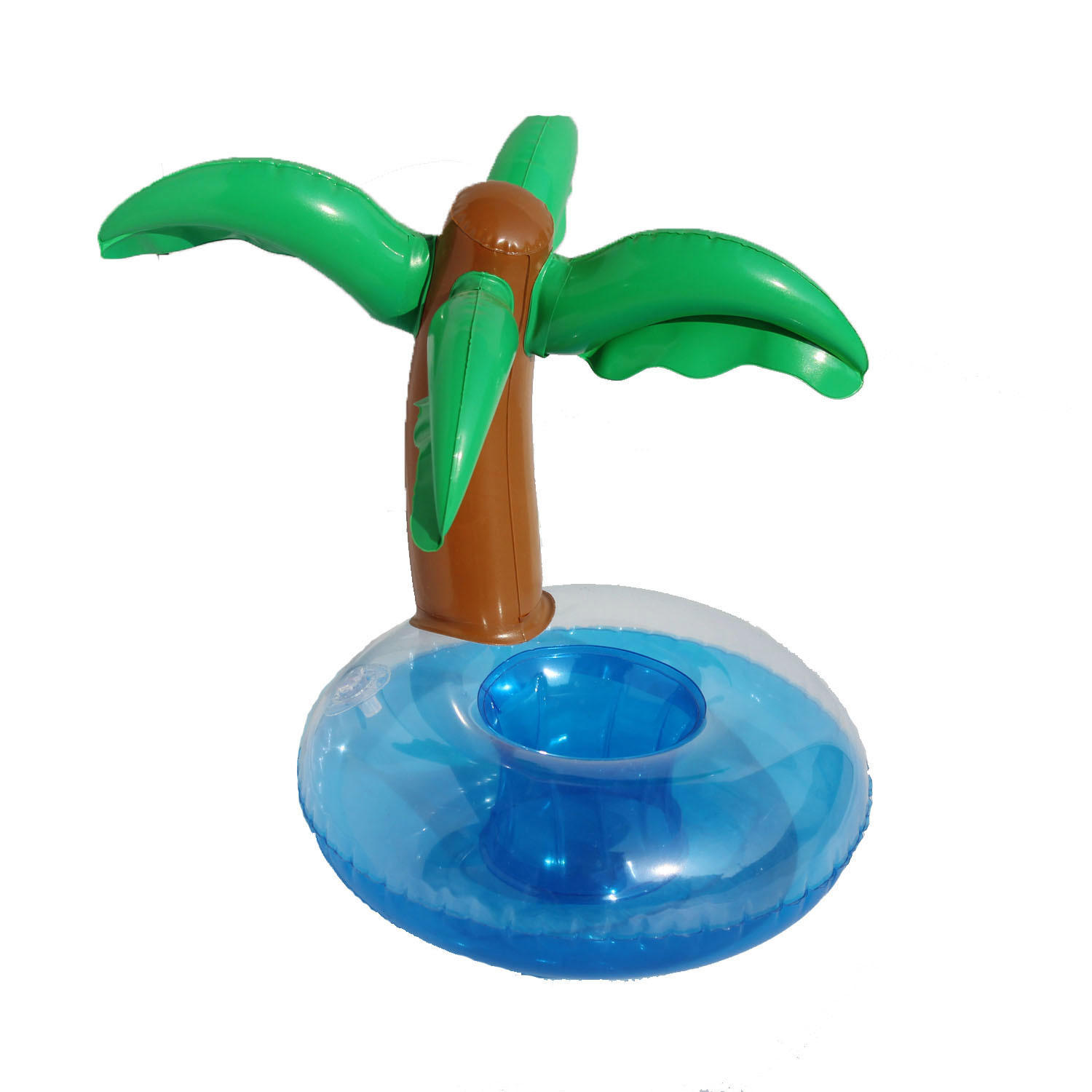 Factory in Stock Supply Ins Hot Sale Coconut Tree Cup Holder Inflatable Water Coaster Floating Beverage Cup Holder