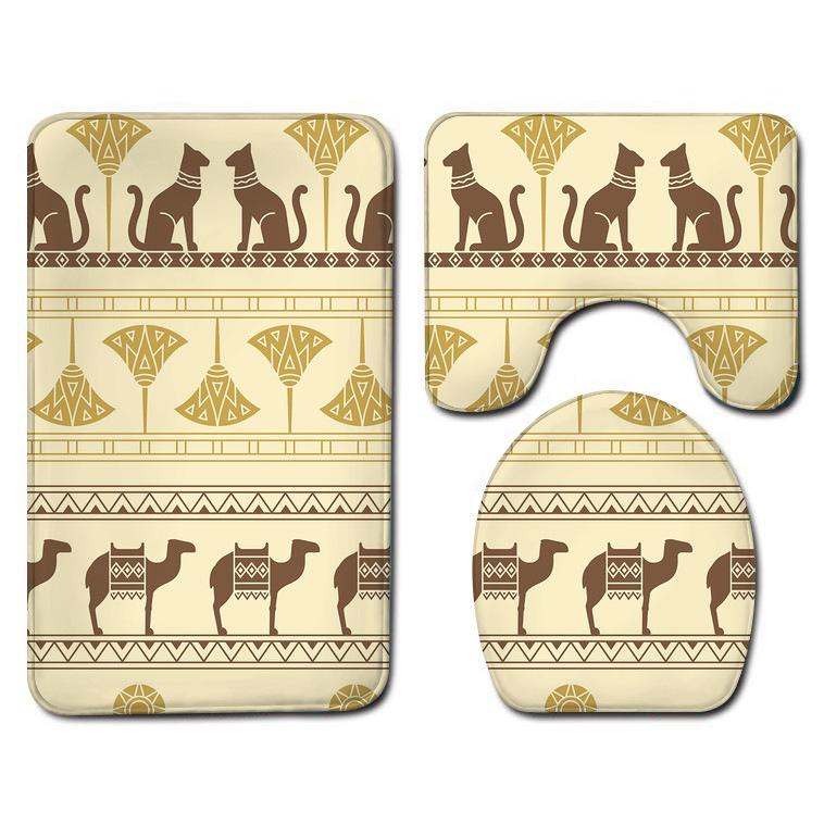 One Piece Dropshipping Bathroom Three-Piece Flannel Washed Toilet Floor Mat Bathtub Side Foot Mat Bathroom Small Wholesale