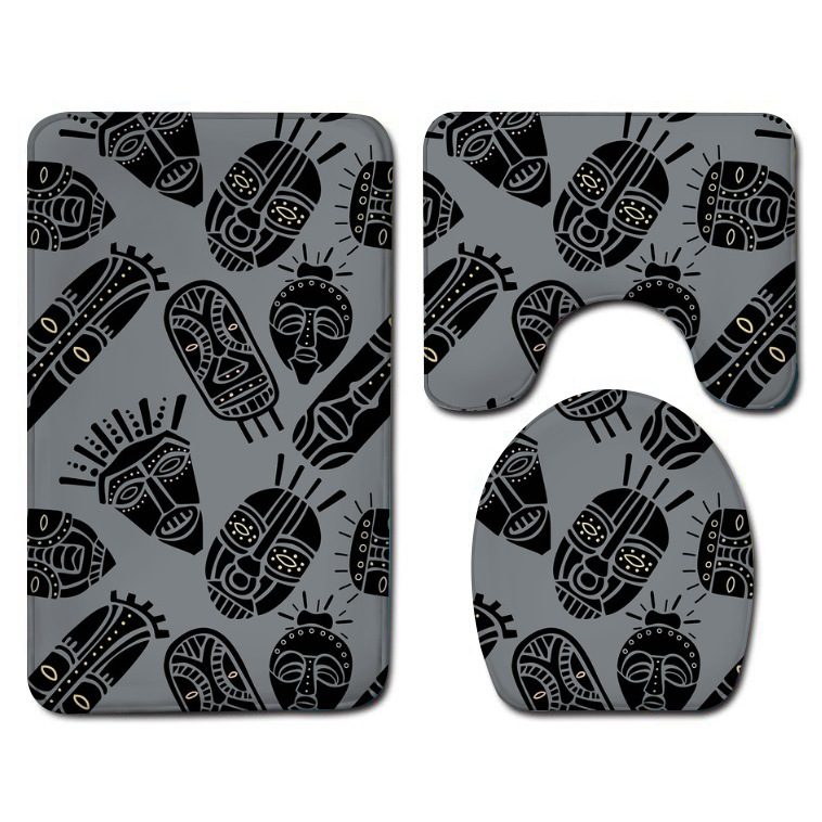 One Piece Dropshipping Bathroom Three-Piece Flannel Washed Toilet Floor Mat Bathtub Side Foot Mat Bathroom Small Wholesale