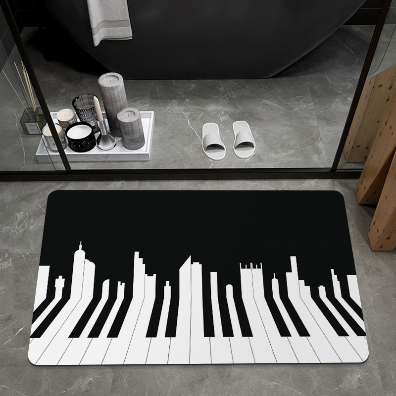 Diatom Mud Absorbent Pad Bathroom Mats Toilet Bathroom Entrance Foot-Stepping Bathtub Non-Slip Household Carpet Bathroom Mat