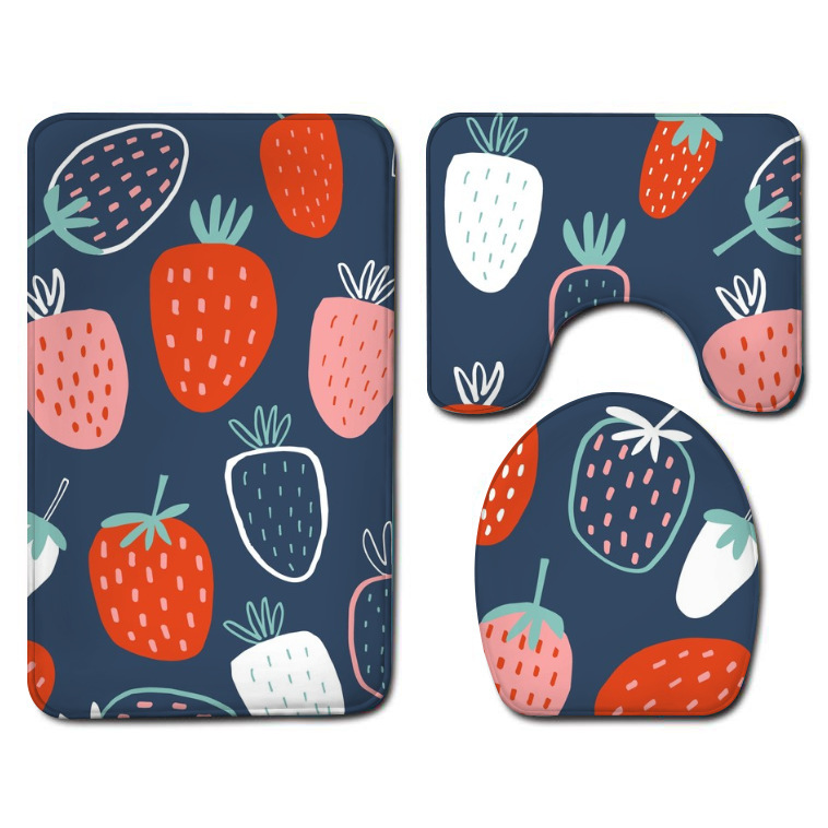 Small Wholesale Bathroom Three-Piece Floor Mat Flannel Washed Bathroom Bathtub Side Absorbent Floor Mat One Piece Dropshipping