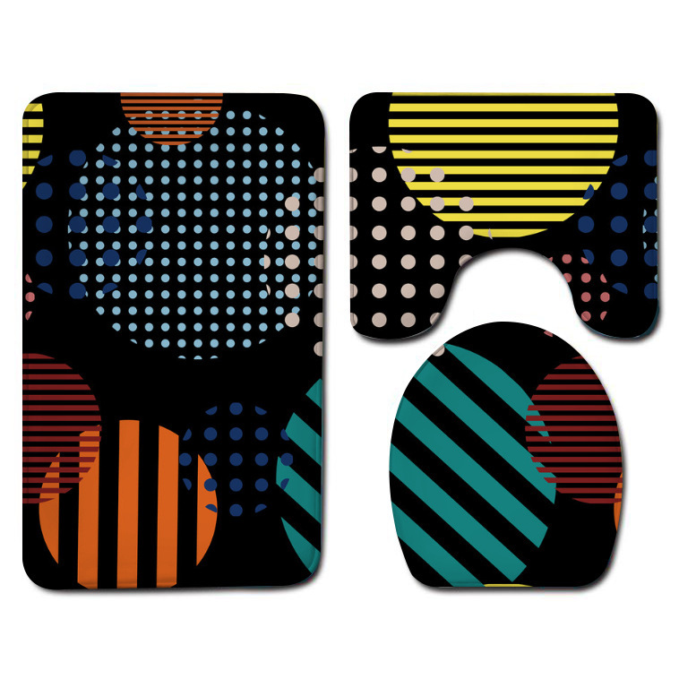 Small Wholesale Bathroom Three-Piece Floor Mat Flannel Washed Bathroom Bathtub Side Absorbent Floor Mat One Piece Dropshipping