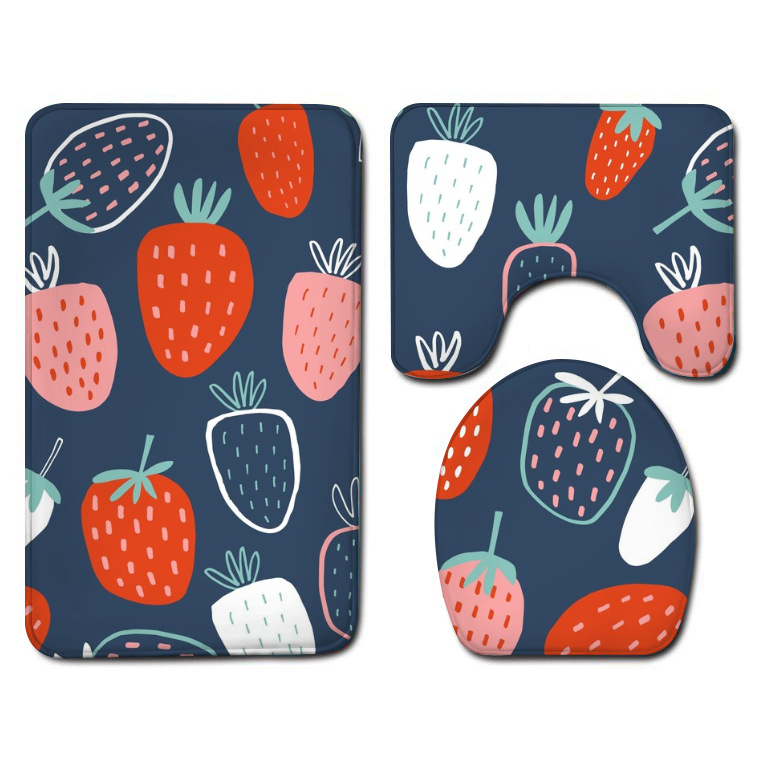 Small Wholesale Bathroom Three-Piece Floor Mat Flannel Washed Bathroom Bathtub Side Absorbent Floor Mat One Piece Dropshipping