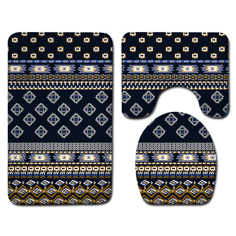 Small Wholesale Bathroom Three-Piece Floor Mat Flannel Washed Bathroom Bathtub Side Absorbent Floor Mat One Piece Dropshipping