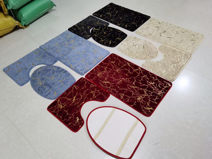Three-Piece Artificial Rabbit Fur Gilding Toilet Three-Piece Set Bathtub Water Absorbing Floor Mat Bathroom Carpet Floor Mat Three-Piece Artificial Rabbit Fur Gilding Toilet Three-Piece Set Bathtub Water Absorbing Floor Mat Bathroom Carpet Floor Mat