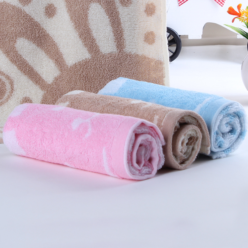 Cute cartoon Small dots towel rabbit towel Twistless absorbent pure cotton child towel