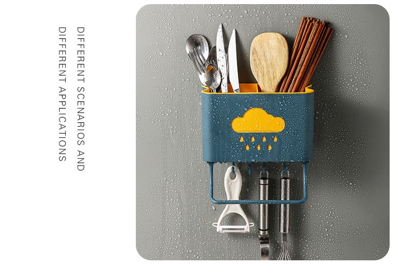 Double-Layer Water Drop Chopsticks Holder Creative Chopsticks Cage Wall-Mounted Punch-Free Kitchen Household Draining Gadget Factory Direct Sales Double-Layer Water Drop Chopsticks Holder Creative Chopsticks Cage Wall-Mounted Punch-Free Kitchen Household Draining Gadget Factory Direct Sales