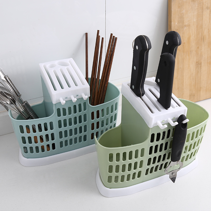 Multi-Functional Chopsticks Holder Draining Chopsticks Shelf Kitchen Chopsticks Box Hanging Tableware Toolframe Plastic Chopsticks Cage