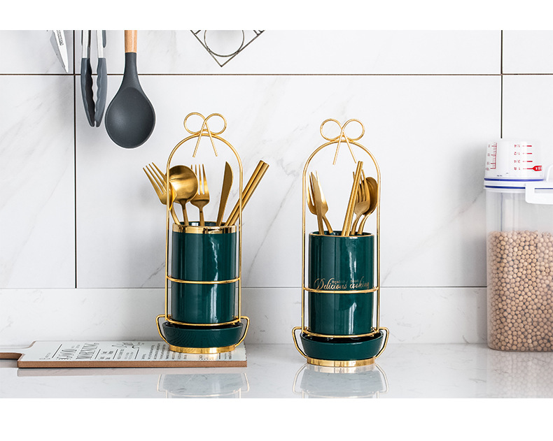 Light Luxury Ceramic Chopsticks Holder Household Kitchen Chopsticks Cage Chopsticks Draining Rack Creative Knife, Fork and Spoon Storage Draining Basket Light Luxury Ceramic Chopsticks Holder Household Kitchen Chopsticks Cage Chopsticks Draining Rack Creative Knife, Fork and Spoon Storage Draining Basket