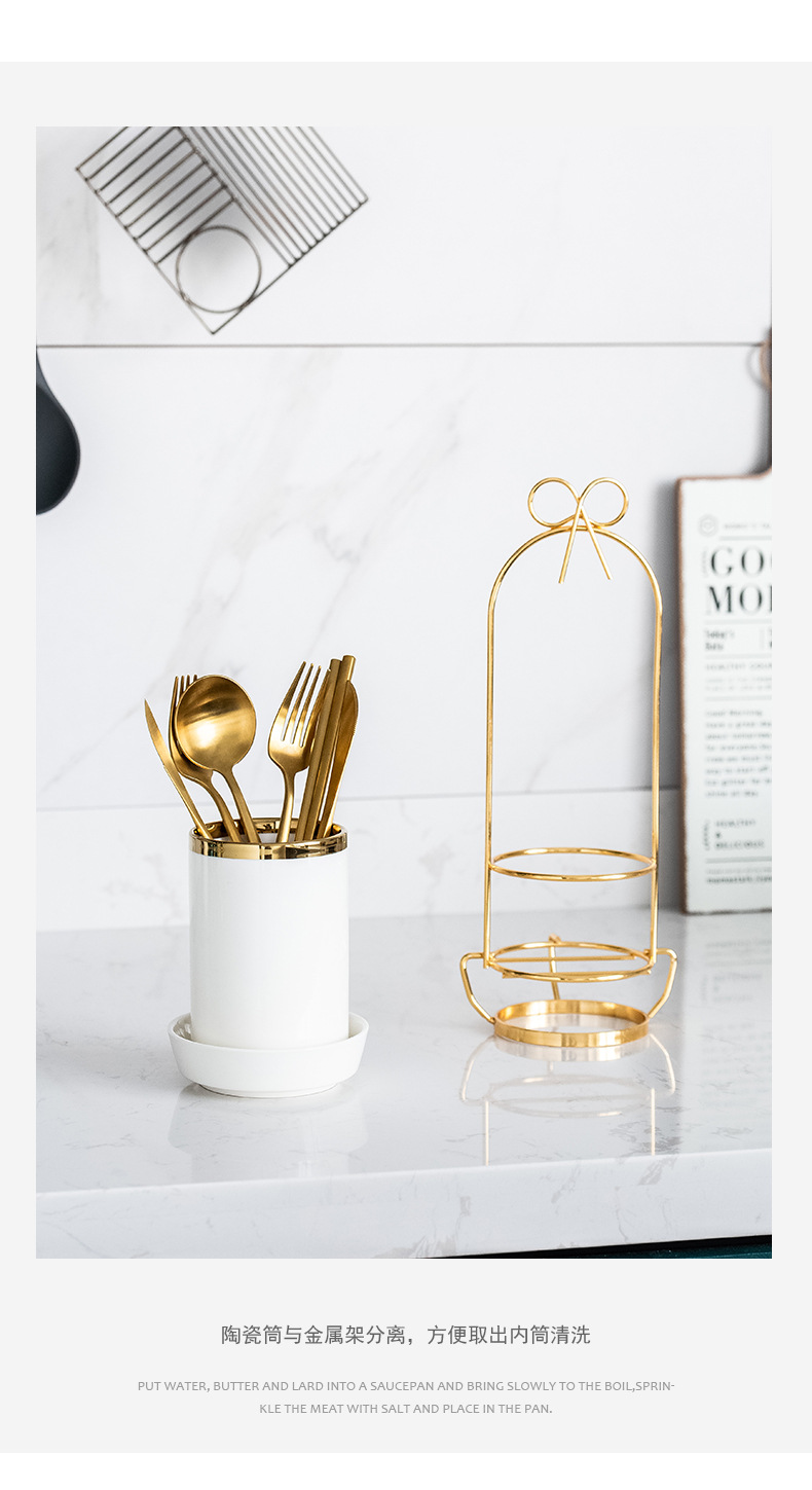 Light Luxury Ceramic Chopsticks Holder Household Kitchen Chopsticks Cage Chopsticks Draining Rack Creative Knife, Fork and Spoon Storage Draining Basket Light Luxury Ceramic Chopsticks Holder Household Kitchen Chopsticks Cage Chopsticks Draining Rack Creative Knife, Fork and Spoon Storage Draining Basket