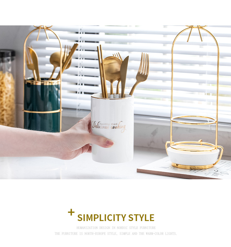 Light Luxury Ceramic Chopsticks Holder Household Kitchen Chopsticks Cage Chopsticks Draining Rack Creative Knife, Fork and Spoon Storage Draining Basket Light Luxury Ceramic Chopsticks Holder Household Kitchen Chopsticks Cage Chopsticks Draining Rack Creative Knife, Fork and Spoon Storage Draining Basket