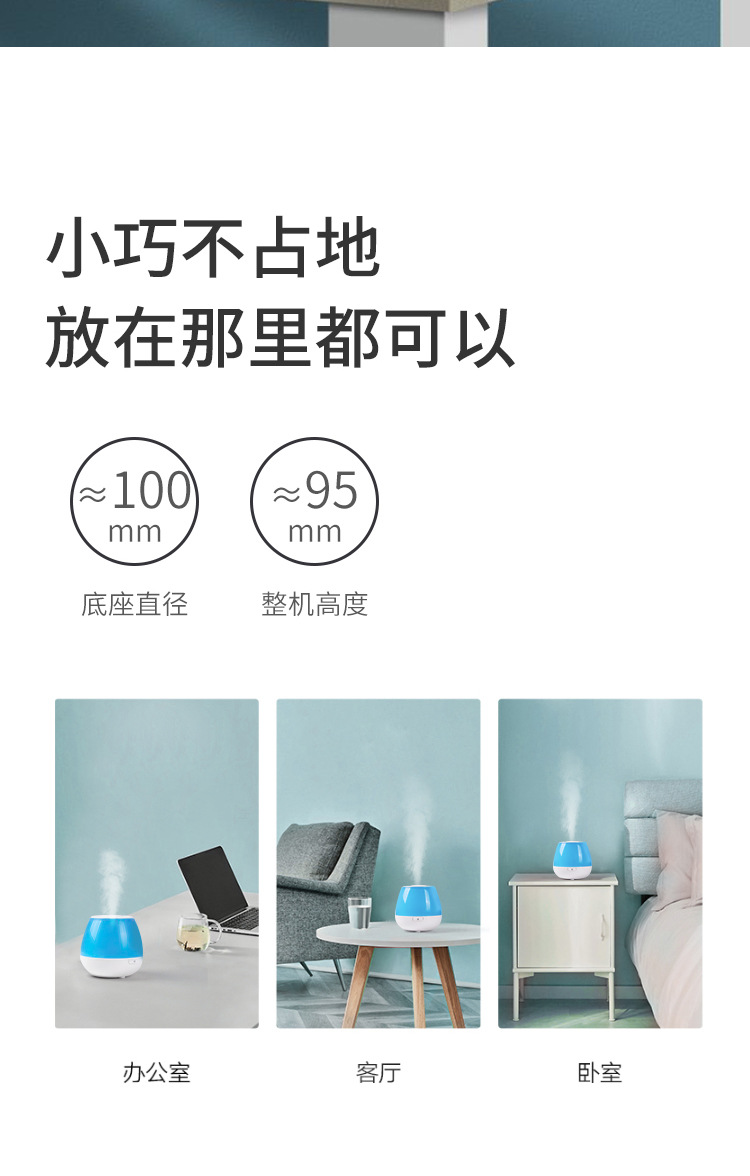 Cross-Border Creative Humidifier Household Seven-Color Ambience Light Desktop Air Purifier USB Mini Cute Cage Humidifier