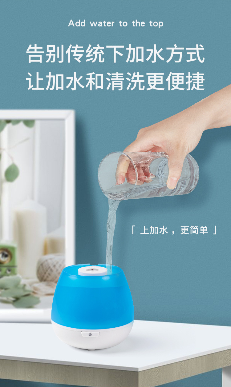 Cross-Border Creative Humidifier Household Seven-Color Ambience Light Desktop Air Purifier USB Mini Cute Cage Humidifier