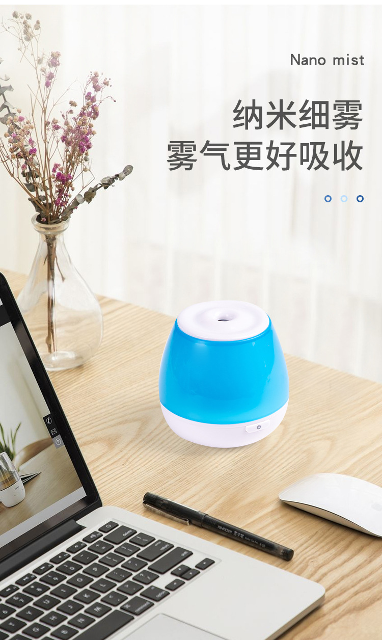 Cross-Border Creative Humidifier Household Seven-Color Ambience Light Desktop Air Purifier USB Mini Cute Cage Humidifier