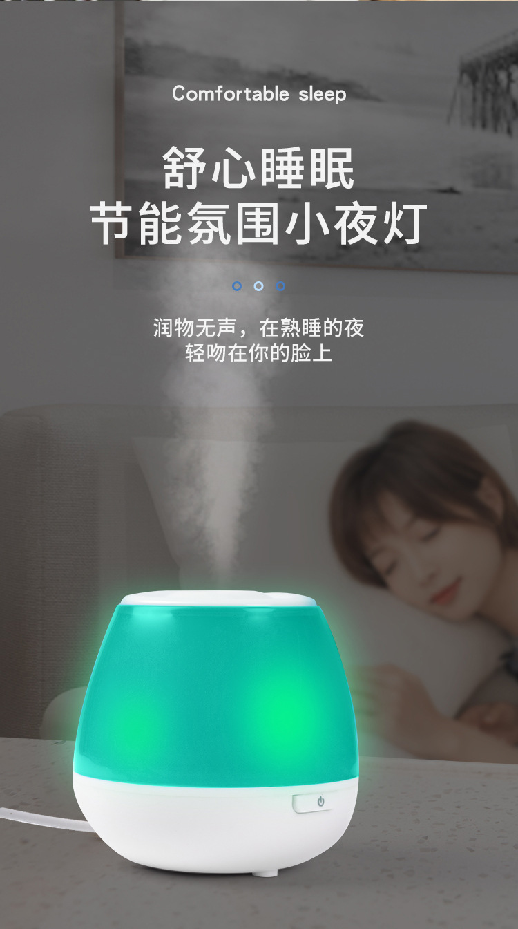 Cross-Border Creative Humidifier Household Seven-Color Ambience Light Desktop Air Purifier USB Mini Cute Cage Humidifier