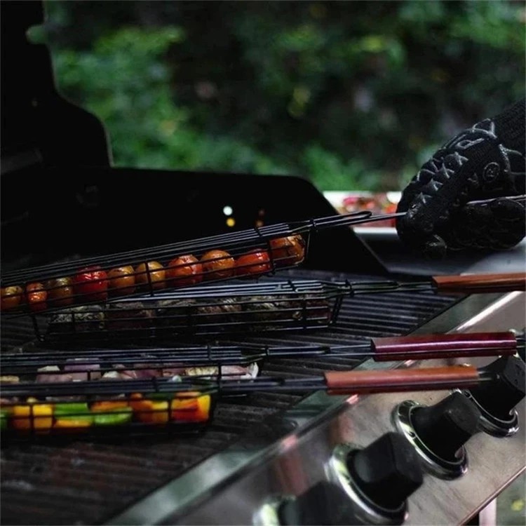 Portable Outdoor Barbecue Grill Mini BBQ Handheld BBQ Clamp Barbecue Wire Barbecue Cage