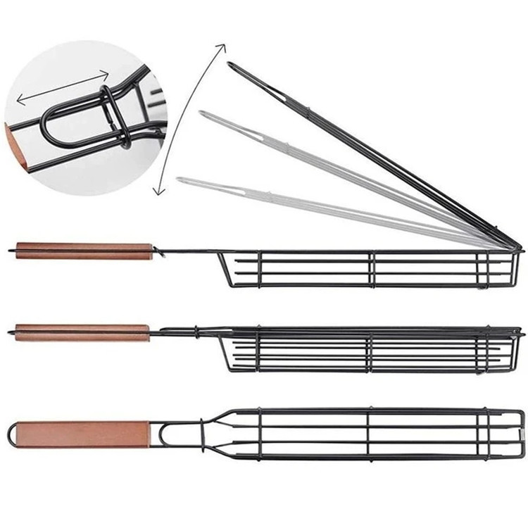 Portable Outdoor Barbecue Grill Mini BBQ Handheld BBQ Clamp Barbecue Wire Barbecue Cage