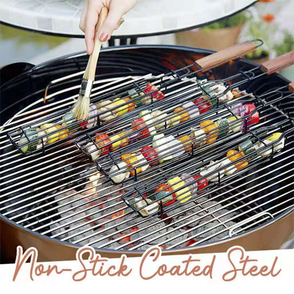 Portable Outdoor Barbecue Grill Mini BBQ Handheld BBQ Clamp Barbecue Wire Barbecue Cage