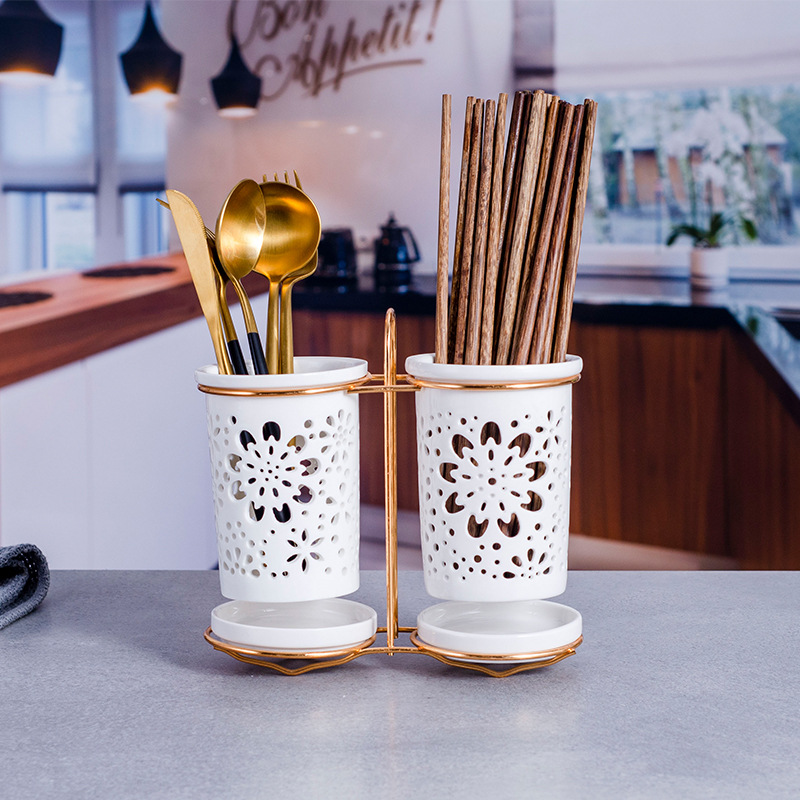 Chopsticks Holder Hollow Design Household Creative Drain Chopstick Barrel Chopsticks Cage Kitchen Storage Rack Fast Dragon Chopsticks Basket