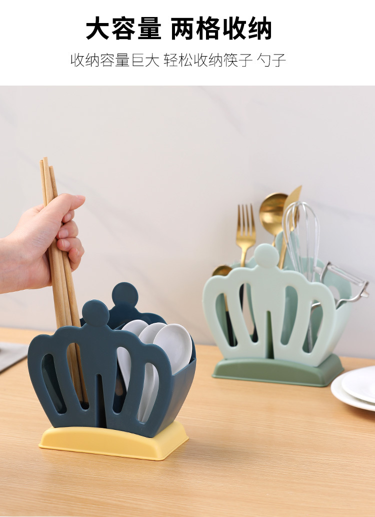 Crown Chopsticks Holder Household Kitchen Knife and Fork Spoon Chopsticks Box Plastic Draining Storage Tableware Chopsticks Cage Storage Rack Crown Chopsticks Holder Household Kitchen Knife and Fork Spoon Chopsticks Box Plastic Draining Storage Tableware Chopsticks Cage Storage Rack
