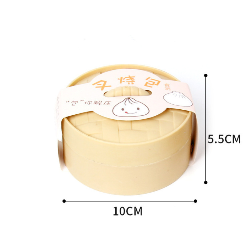 Simulation Big Steamed Stuffed Bun with Cage Action Figure Squeeze Steamed Stuffed Bun Toy TPR Cha Siu Bao Squeezing Toy Factory in Stock