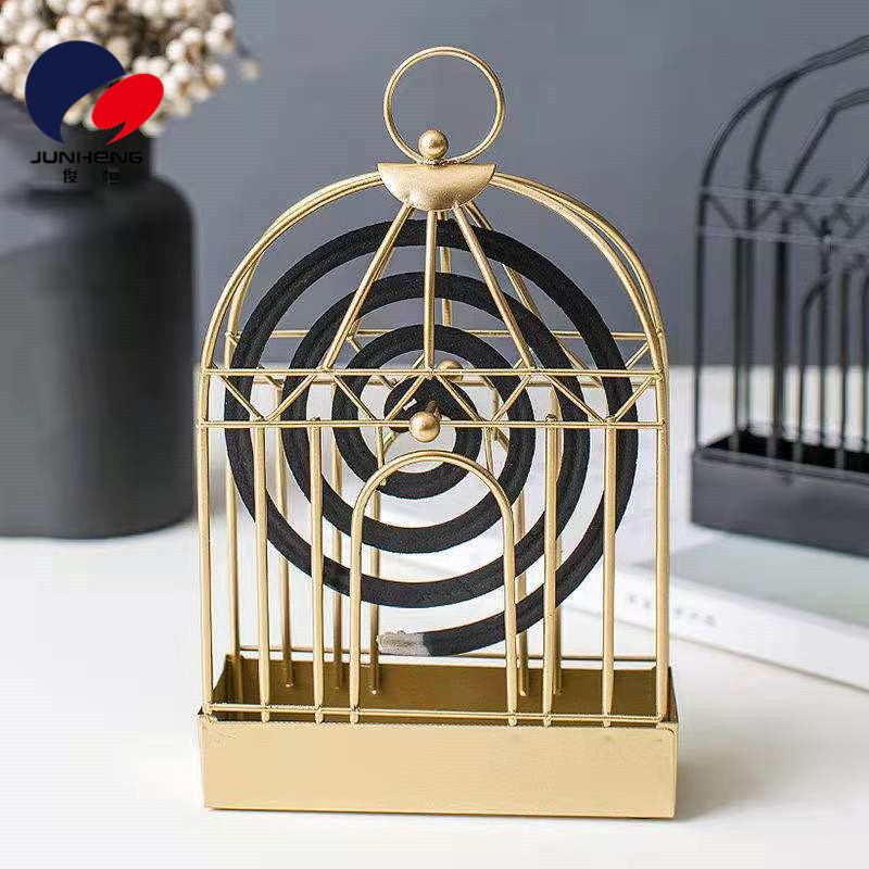 Nordic Iron Mosquito Incense Holder Creative Bird Cage Mosquito Repellent Tray Domestic Incense Burner Sandalwood Mosquito Coil Holder Hanging Mosquito Repellent Burner