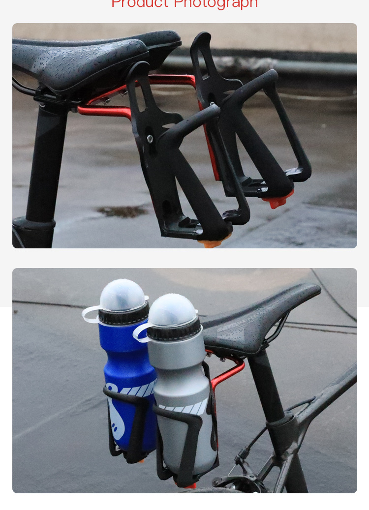 Bicycle Aluminum Alloy Water Bottle Holder Converter Saddle Double Water Bottle Cage Adapter Cycling Fixture and Fitting Bicycle Aluminum Alloy Water Bottle Holder Converter Saddle Double Water Bottle Cage Adapter Cycling Fixture and Fitting
