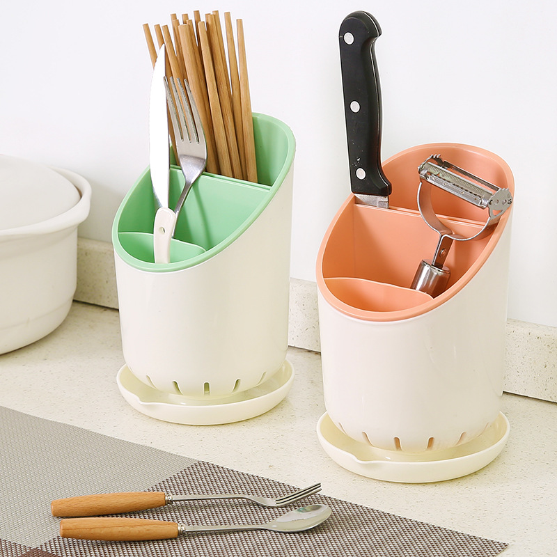 Kitchen Plastic Drain Chopsticks Cage Spoon Rack Chopsticks Cage Multi-Functional Kitchen Cutlery Storage Rack Chopsticks Holder