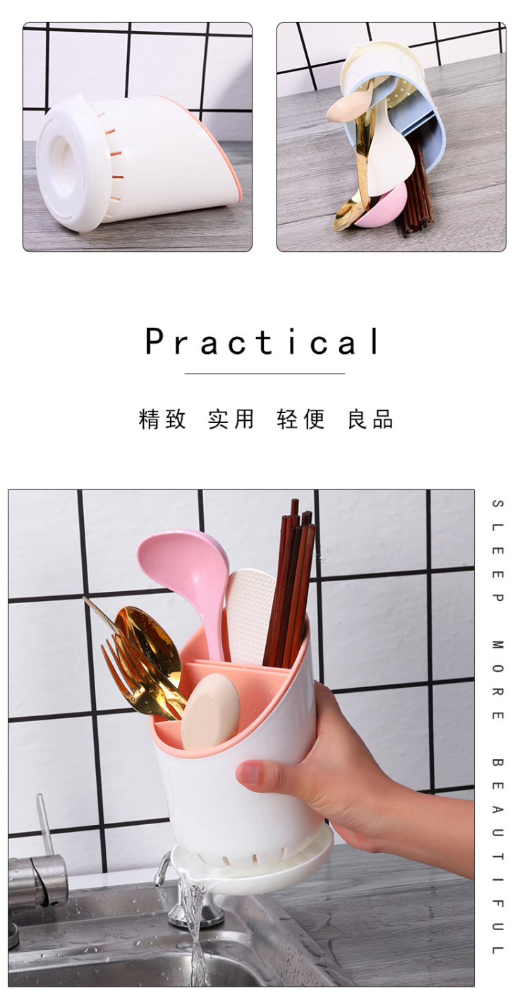 Kitchen Plastic Drain Chopsticks Cage Spoon Rack Chopsticks Cage Multi-Functional Kitchen Cutlery Storage Rack Chopsticks Holder