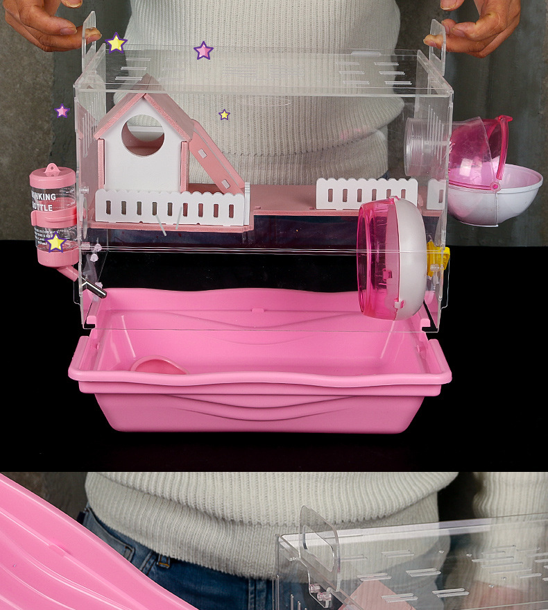 Tray Hamster Cage Acrylic Double Large Villa Nest Package Supplies Set Complete Cheap Large
