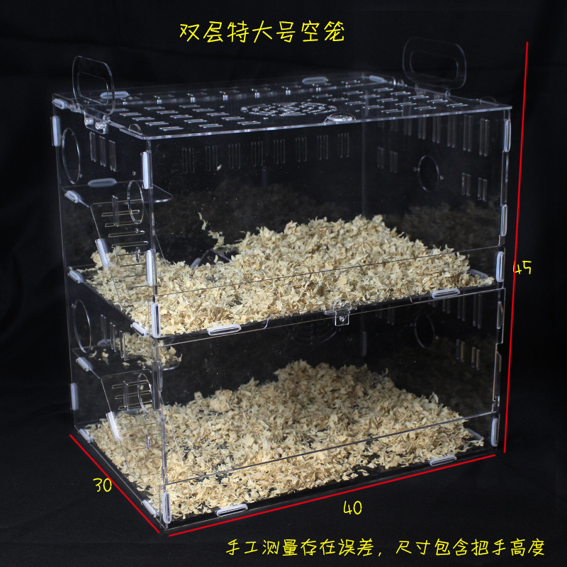 Hamster Cage Transparent Acrylic Crystal Villa Luxury Castelet Single Double Layer Basic Cage Mini Set