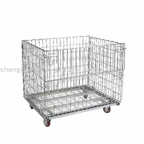 Iron frame butterfly shelf folding logistics warehousing cage car cage turnover box