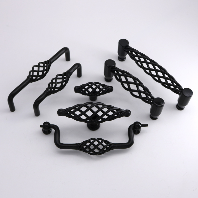 Style Bronze Bird Cage Handle American Antique Modern Minimalist Wardrobe Door Handle Cupboard Drawer Single Hole Handle