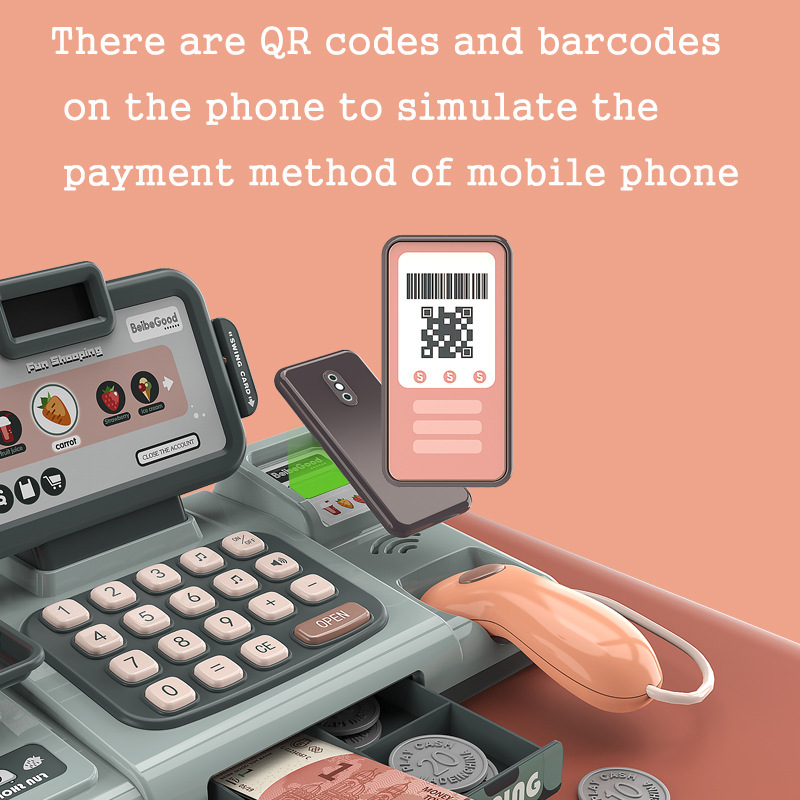 Cross-Border Children's Intelligent Voice Recognition Cash Register Toy Scanning Sound Amplifier Calculator Mobile Payment Cash Register Cross-Border Children's Intelligent Voice Recognition Cash Register Toy Scanning Sound Amplifier Calculator Mobile Payment Cash Register
