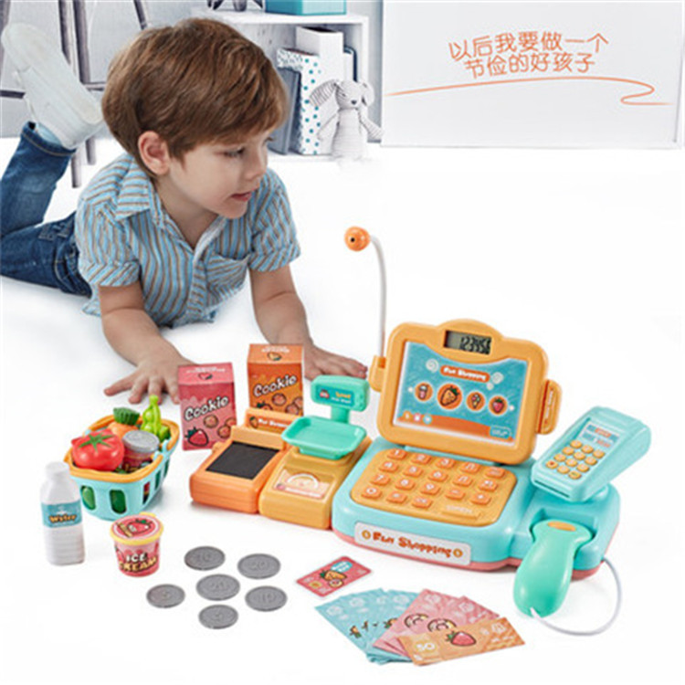Children&#039;s Supermarket Shopping Cash Register Toy Play House Xiaoling Beibi Valley Simulation Cash Register Set Boys and Girls