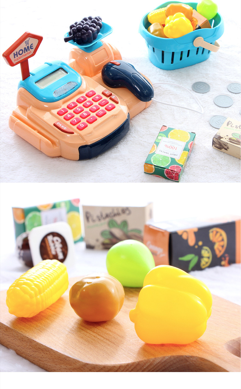 Children's Supermarket Shopping Cash Register Toy Play House Xiaoling Beibi Valley Simulation Cash Register Set Boys and Girls Children's Supermarket Shopping Cash Register Toy Play House Xiaoling Beibi Valley Simulation Cash Register Set Boys and Girls