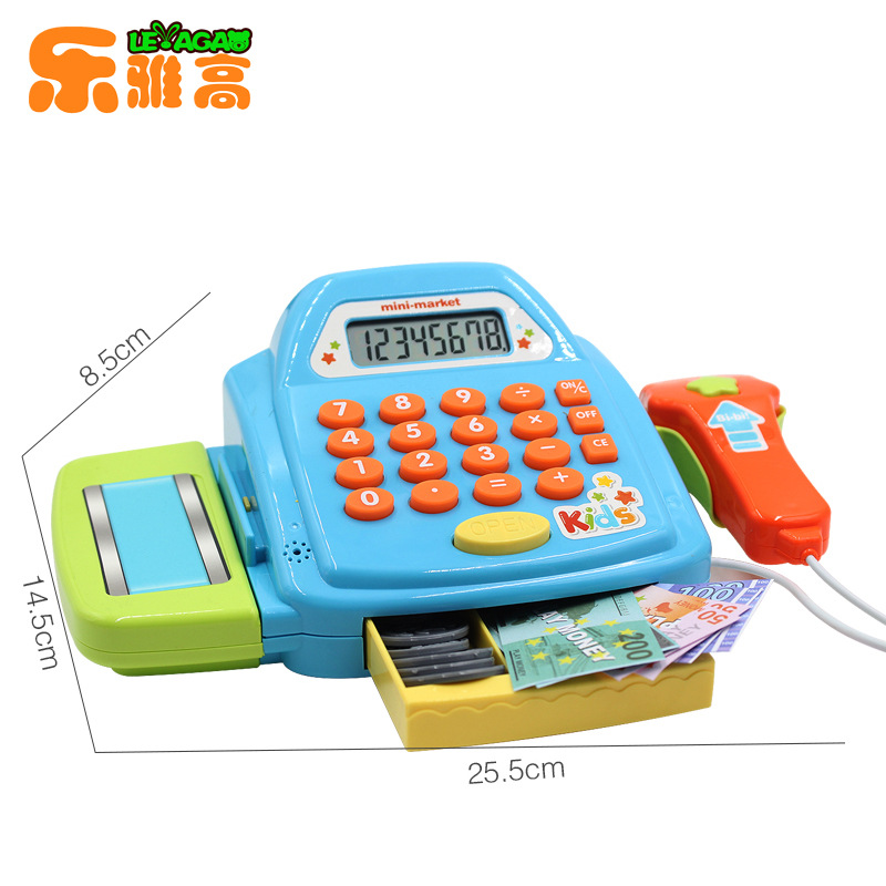 Children&#039;s Supermarket Cash Register Girls&#039; Toy Play House Shopping Cart Set Trolley Simulation Cash Register 3-6 Years Old