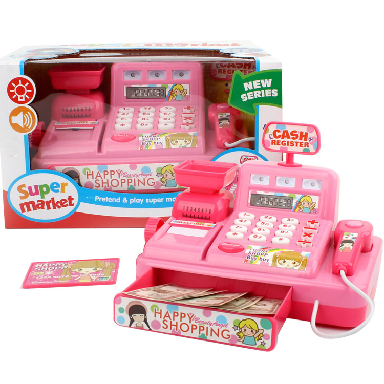 Foreign Trade Puzzle Multi-Functional Simulation Cash Register Toy Home Appliance Series Children Play House Electric with Light Music