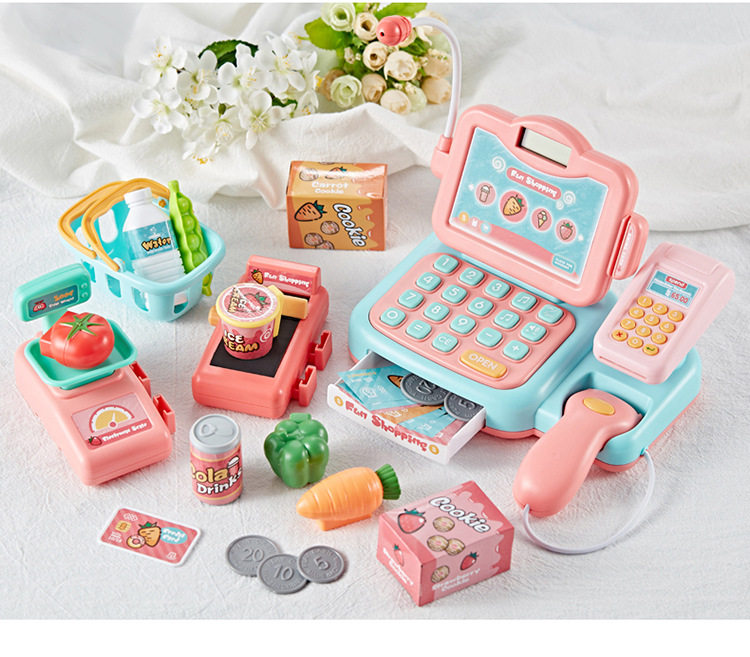 Beibigu Children's Simulation Supermarket Cash Register Set Toy Puzzle Multi-Function Cash Register Play House Beibigu Children's Simulation Supermarket Cash Register Set Toy Puzzle Multi-Function Cash Register Play House