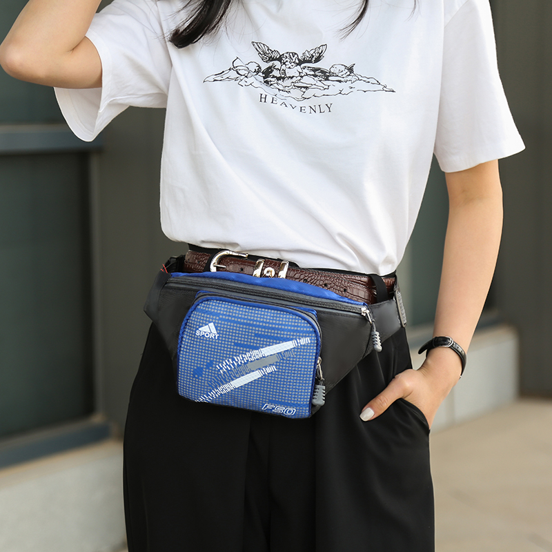 New Exercise Belt Bag for Men and Women Canvas Multi-Functional Oxford Large Capacity Cash Bags Mobile Phone Men&#039;s Cash Register Business Bag