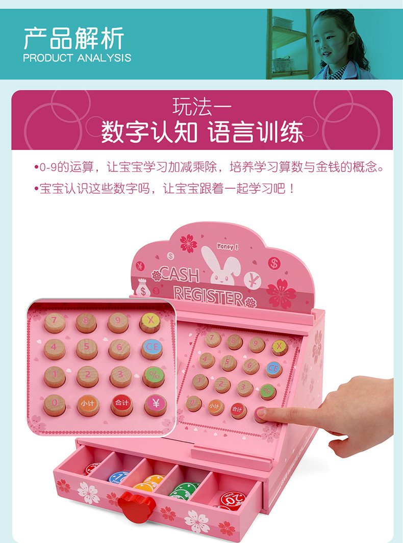 Simulation Supermarket Cash Register Children Have Been Home Cash Register Money Detector Wooden Toys Boys and Girls Simulation Shopping Simulation Supermarket Cash Register Children Have Been Home Cash Register Money Detector Wooden Toys Boys and Girls Simulation Shopping