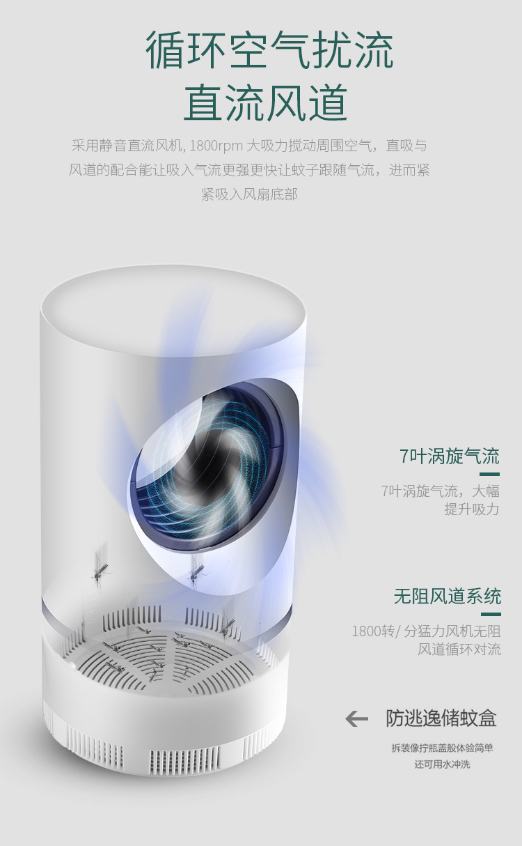 New Electric Shock Charging USB Photocatalyst Mosquito Killing Lamp Household Mosquito Repellent Led Mosquito Killer Mos