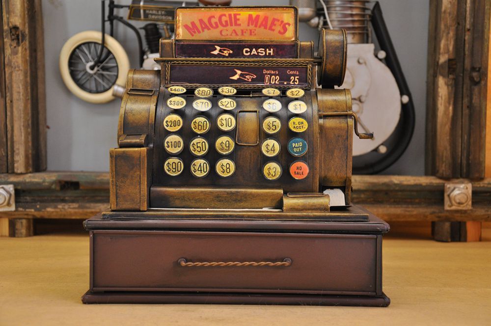 Retro old cash register model home soft decoration restaurant bar decorative arts and crafts. Retro old cash register model home soft decoration restaurant bar decorative arts and crafts.